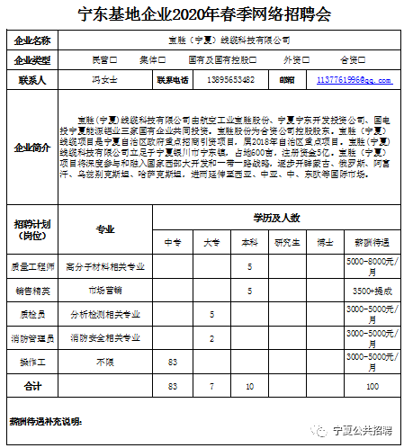 宁东化工最新招聘信息全面解析